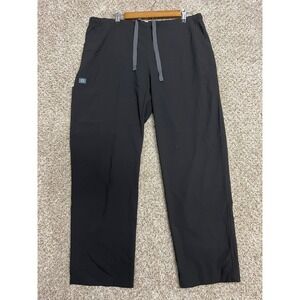 Figs Casma Scrub Pants Black Cargo Straight Leg Drawstring Medical Uniform Mens